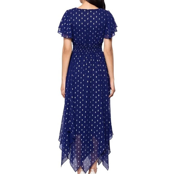 NWT BETSY & ADAMS Short Sleeve V-Neck Asymmetrical Hem Dress Size 4 - Picture 2 of 5